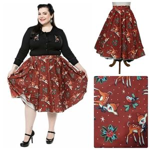Sourpuss Deer Christmas Skirt